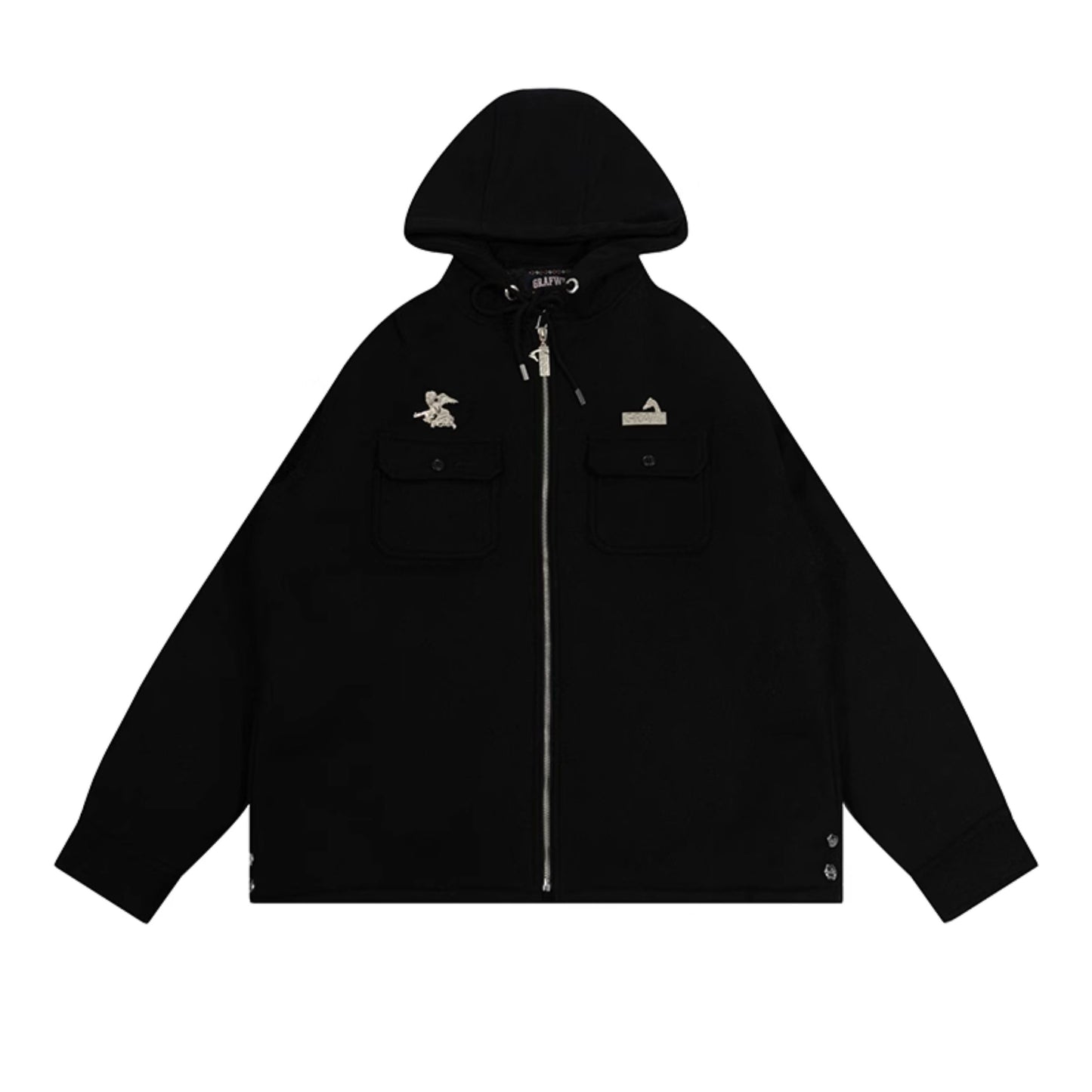 GRAF&WU Solid Wool Hooded Thickened Jacket