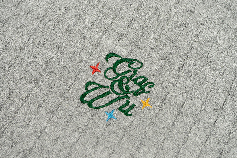 GRAF&WU Letter Embroidery Luxury Knit T-Shirt
