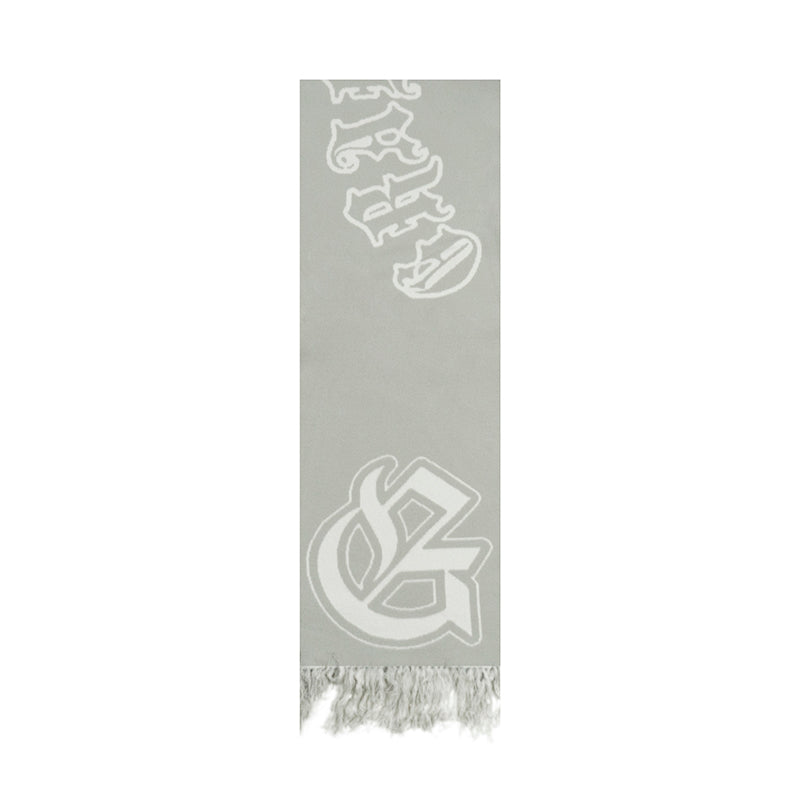 GRAF&WU Cute Ghost Doberman Letter Tassel Scarf