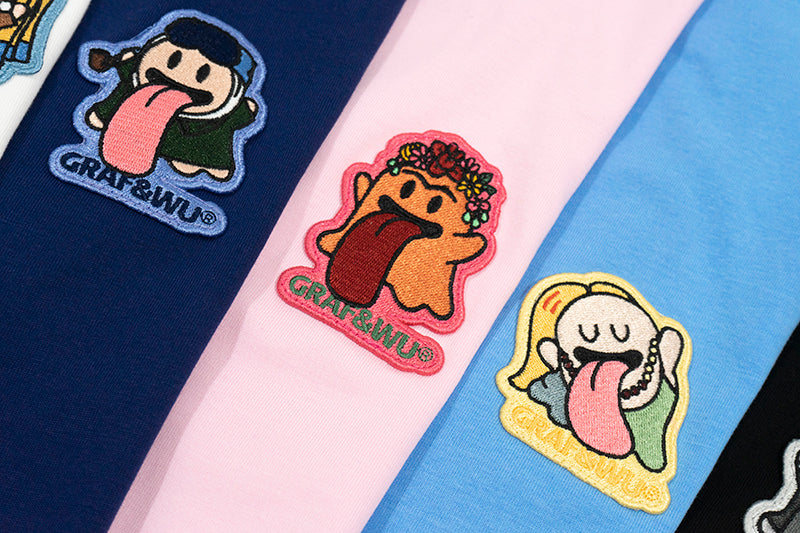 GRAFWU World Famous Paintings BooGhost Embroidery T-shirts