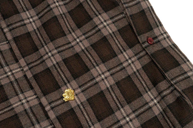 GRAF&WU Hot Girl's Ultra-Short Plaid Giraffe Retro Shirt