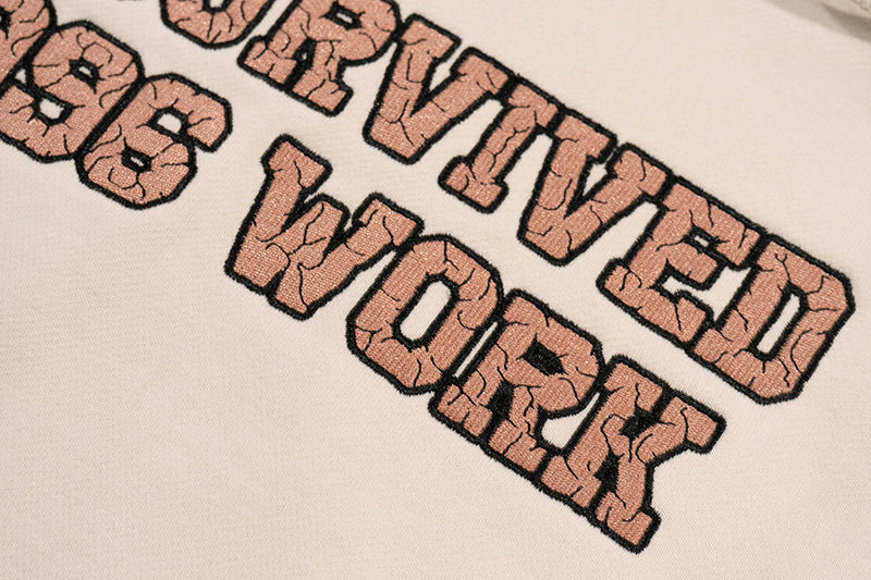 GRAF&WU Giraffe Stress Work Survivor Embroidery Hoodie