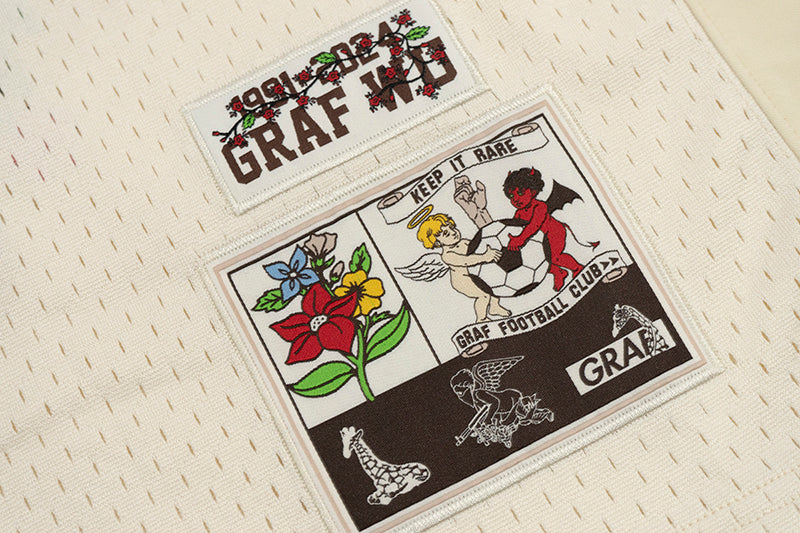 GRAF&WU Football Club Floral Embroidery Sports Mesh Jersey