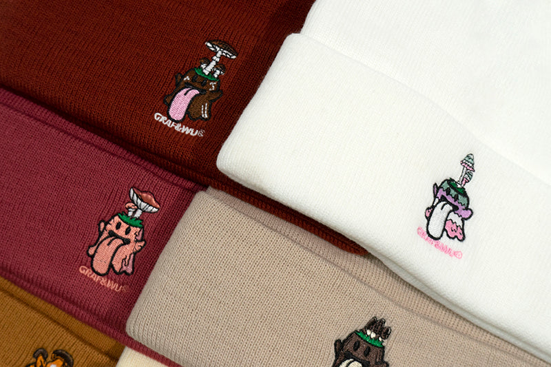 GRAFWU Embroidery Mushroom BooGhost Beanies