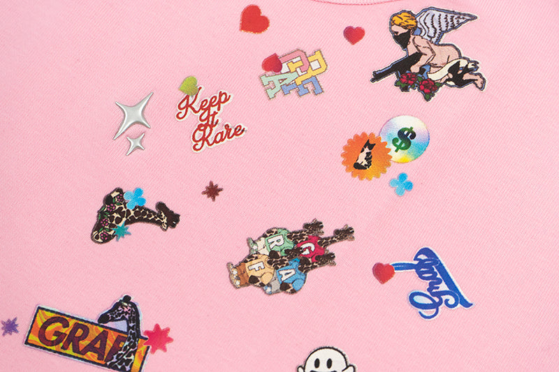 GRAF&WU Y2k Sticker Hot girls T-shirts