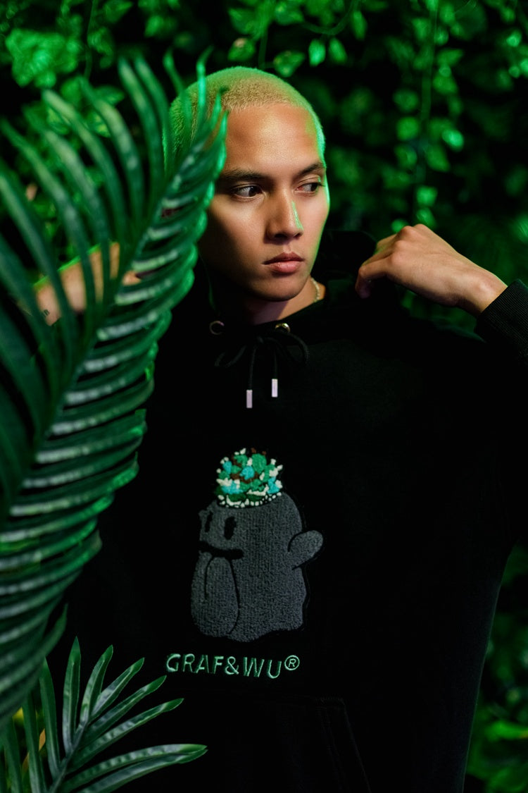 GRAF&WU FlowerShop BooGhost Cute Ghost 2.0 Floral Terry Hoodie