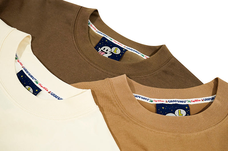 GRAF&WU BooGhost12Cute Ghosts 2.0 Embroidered Loose-Fit Casual Streetwear Multi-Color Long Sleeve T-Shirt