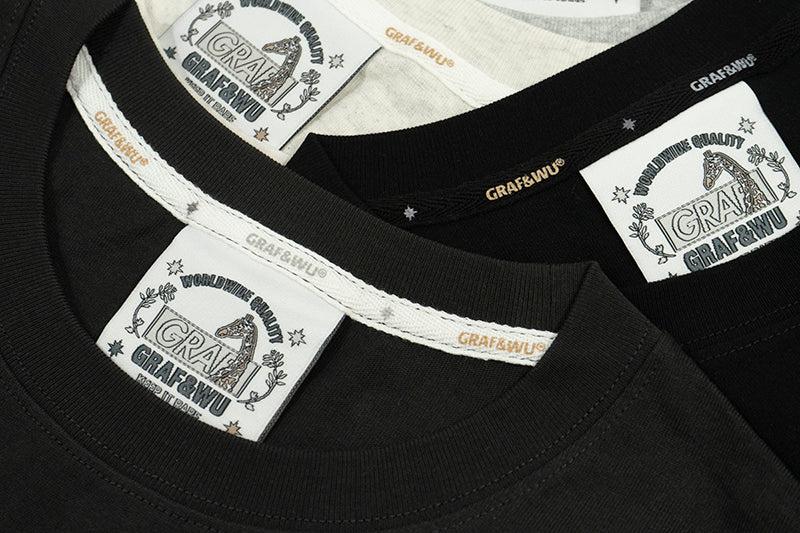 GRAF&WU 【Workwear Ghost】T-Shirts G Letter Cute Ghost Short Sleeve Wear-Resistant Pocket T-Shirt Cotton Loose Short Sleeves