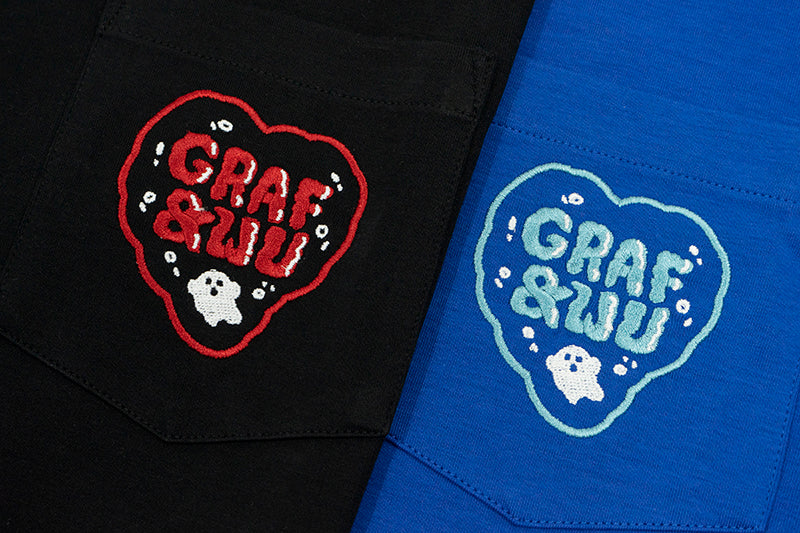 GRAF&WU Pocket Heart Ghost Embroidery T-shirts