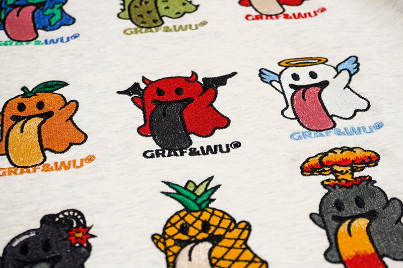GRAF&WU BooGhost 12 Cuteghosts 2.0 embroidery cotton T-shirt