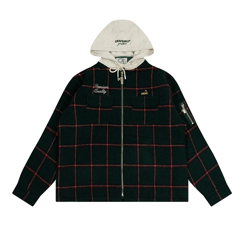 GRAF&WU Giraffe Brand Logo Wool Hooded Thicken Coat