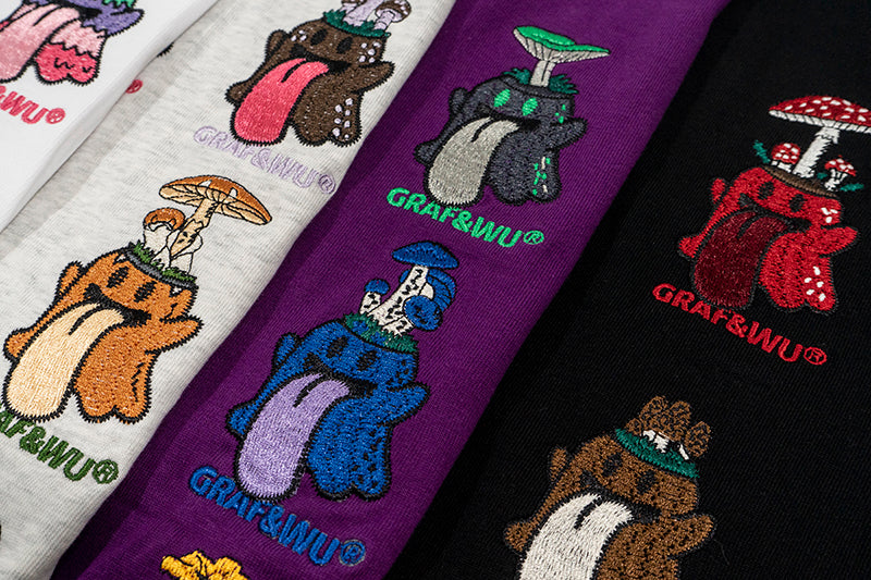 GRAF&WU T-Shirts Cute Nature Shroom Pattern Short Sleeve Fashionable 12 Mushroom Boo Ghost Design T-Shirts