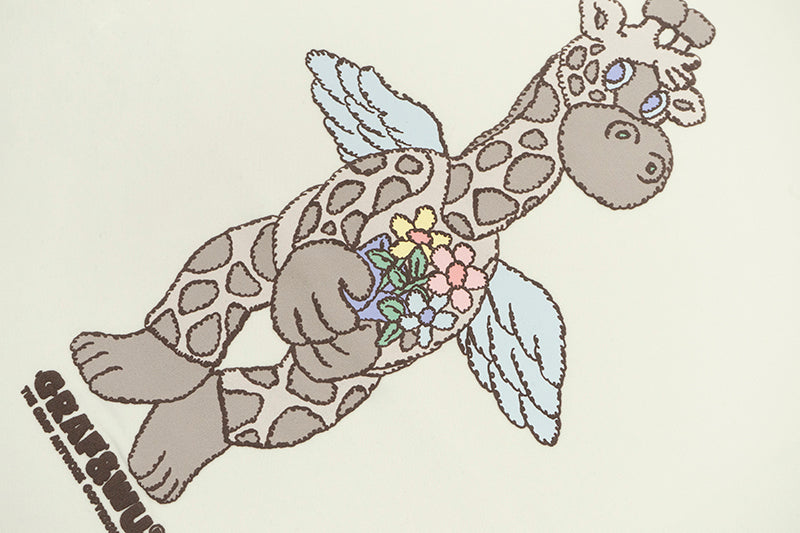 GRAFWU Plush Giraffe Pattern T-Shirts