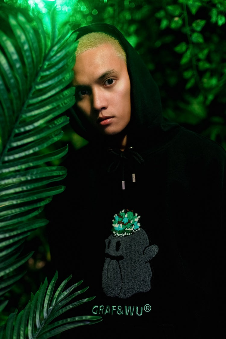 GRAF&WU FlowerShop BooGhost Cute Ghost 2.0 Floral Terry Hoodie