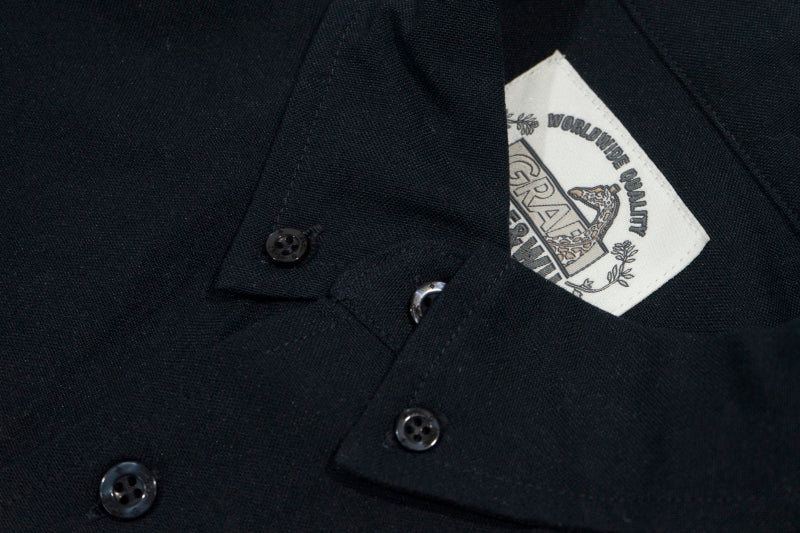 GRAFWU Brand Gradient Letter Embroidery Oxford Shirt