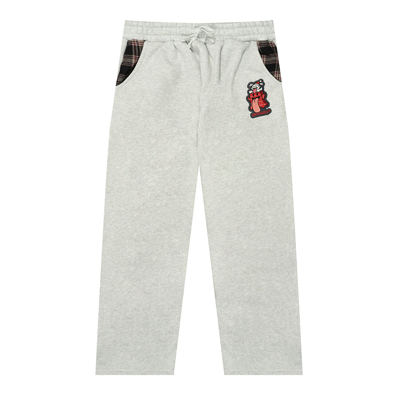 GRAF&WU Christmas Gingerbread Men Chimney Cute Ghost Loose Fleece Pant