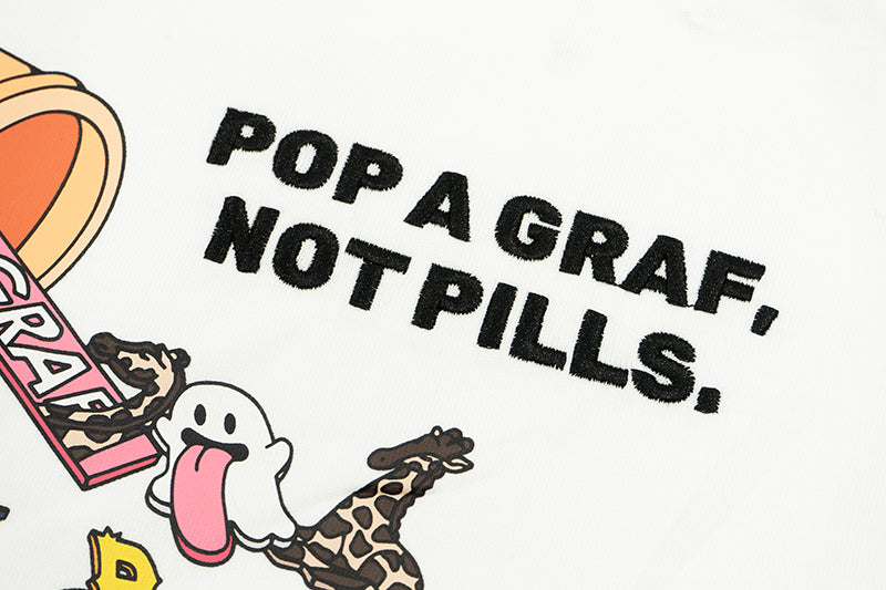 GRAFWU Less Medicine Healthy Embroidery T-Shirts