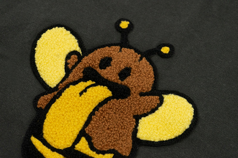 GRAFWU Nature Series Cute Ghost Bee, Flower, Snail, Elements Embroidered T-Shirt