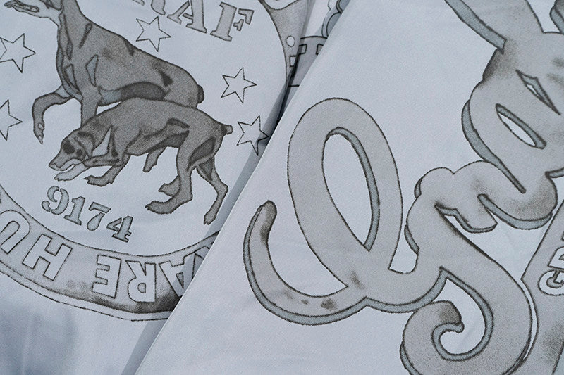 GRAF&WU Vintage Floral Giraffe Goddess Blessing Graphic Satin Thin Baseball Jacket