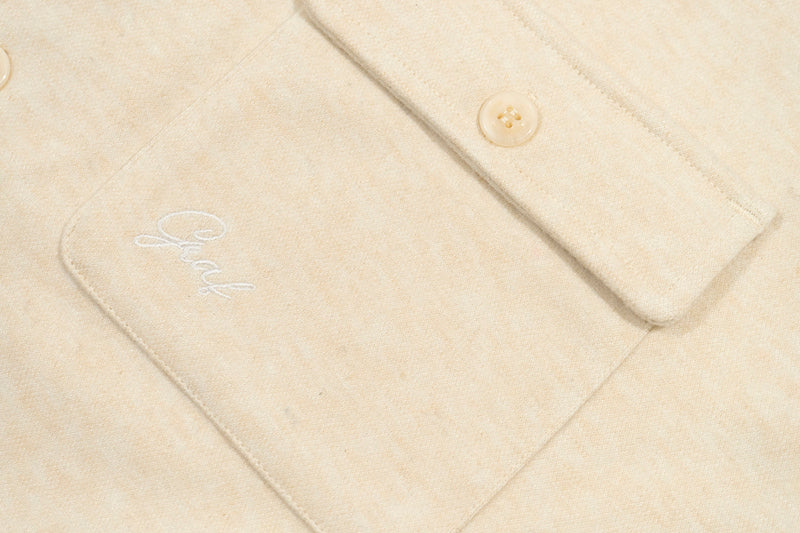 GRAF&WU Cashmere Solid Embroidered Small Logo Street Gentleman's Shirt