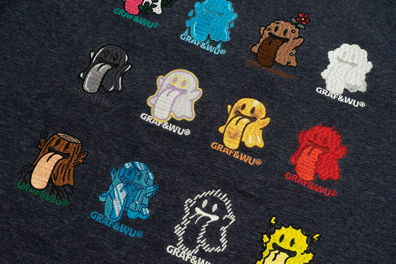 GRAF&WU 12 Five Elements Cute Ghost Character Long Sleeve Shirt