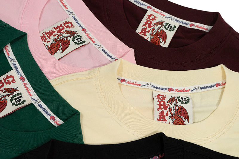 GRAF&WU T-Shirts Square Colorful Graf Letter Embroidery Small Logo Short Sleeves Classic Casual Short Sleeve Street Loose T-Shirt