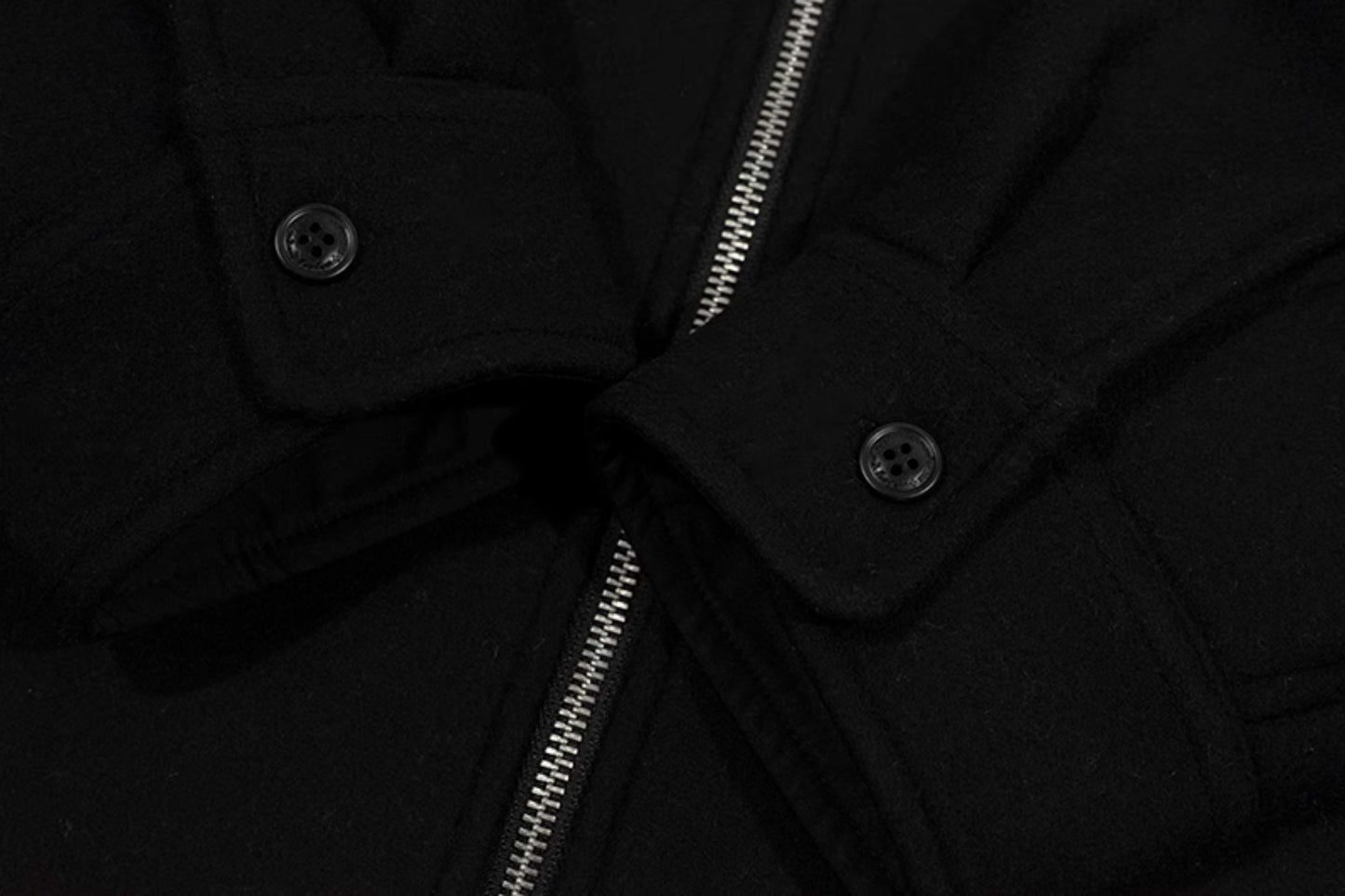 GRAF&WU Solid Wool Hooded Thickened Jacket