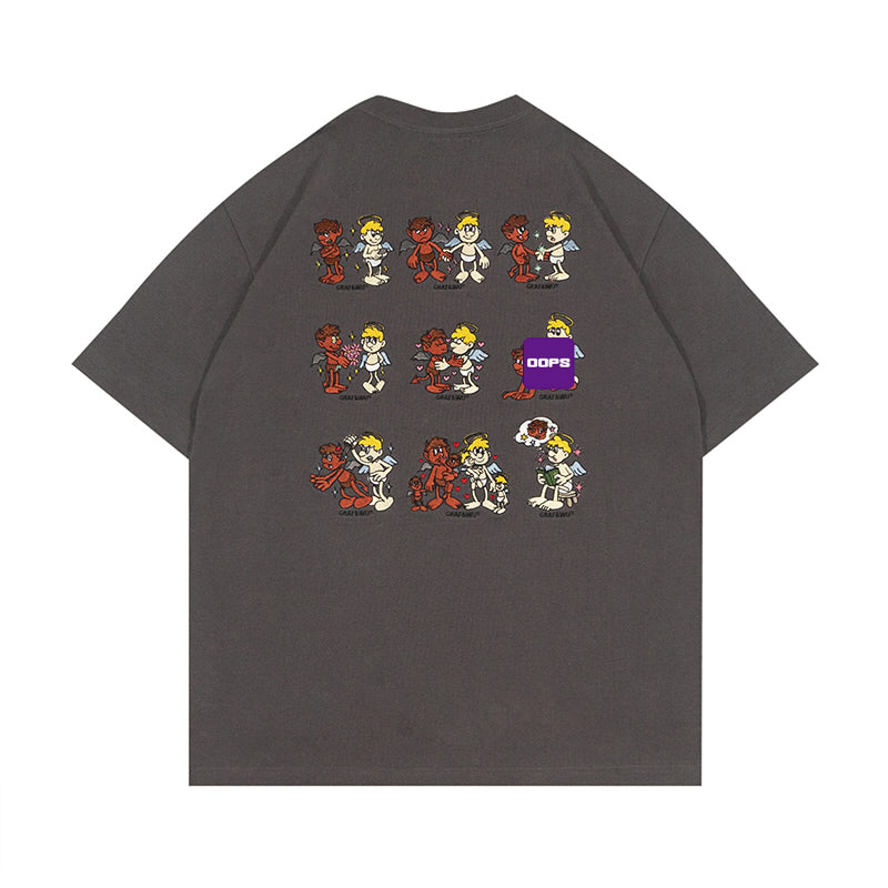 GRAFWU 9 Relationships Angel Devil Embroidery T-Shirts