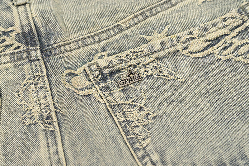 GRAFWU Jacquard Denim Mini Skirt