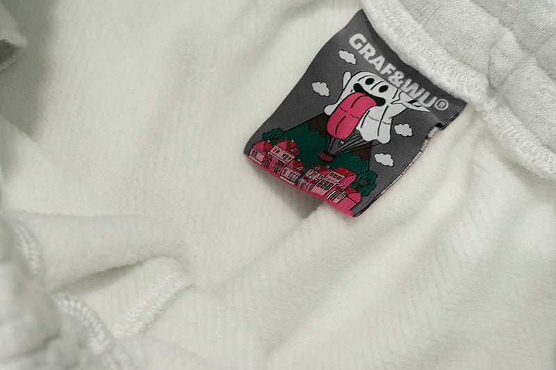 GRAF&WU Christmas Gingerbread Men Chimney Cute Ghost Loose Fleece Pant