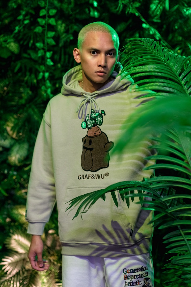 GRAF&WU FlowerShop BooGhost Cute Ghost 2.0 Floral Terry Hoodie