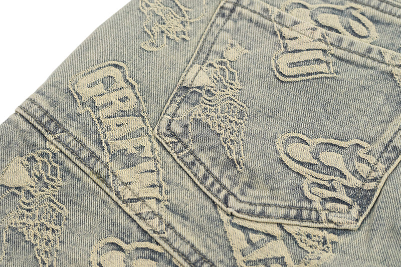 GRAFWU Jacquard Denim Mini Skirt