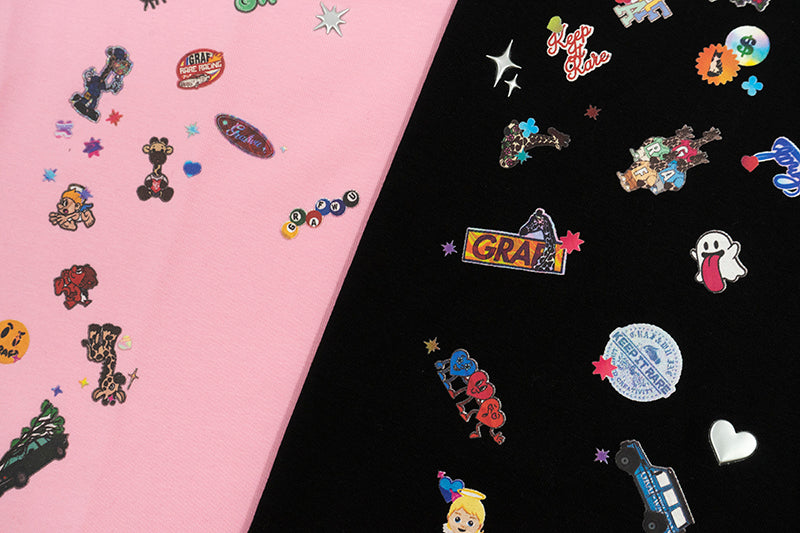 GRAF&WU Y2k Sticker Hot girls T-shirts