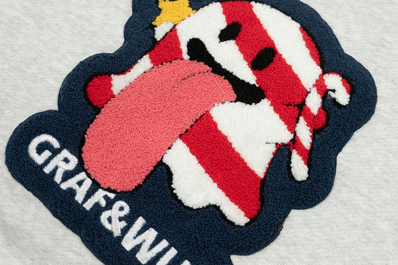 GRAF&WU Christmas Special Cute Ghost Mistletoe Holly Fleece Hoodie