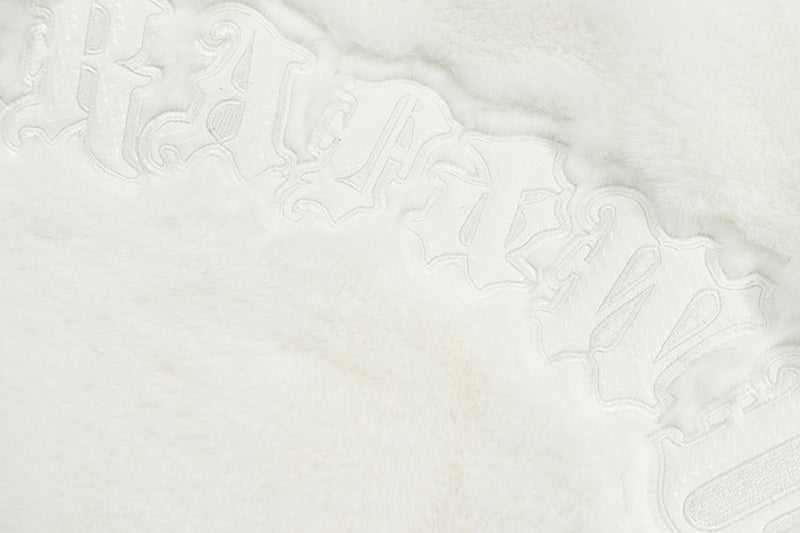 GRAF&WU Snakeskin Patch Embroidery Logo Faux Fur Jacket - Luxury Streetwear Coat