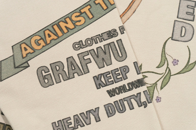 GRAF&WU Goddess Blessing Graphic Oversize Crew Neck Sweatshirt