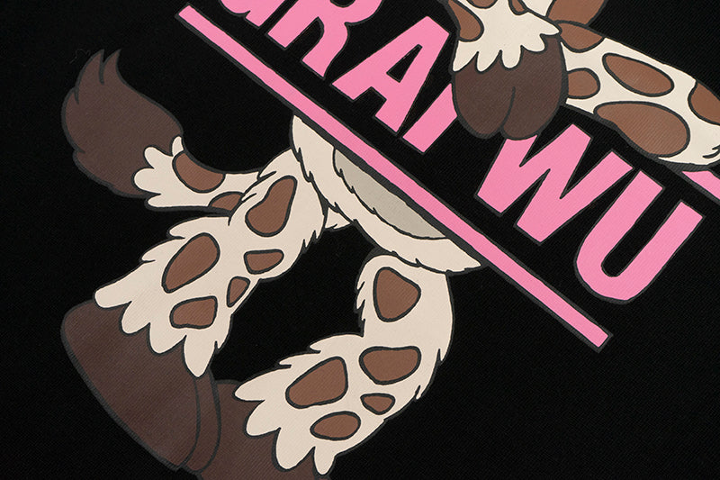 GRAFWU Kiss My Pink Letter Giraffe T-Shirts