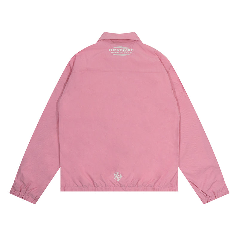 GRAF&WU Embroidered Streetwear Drill Sports Jacket