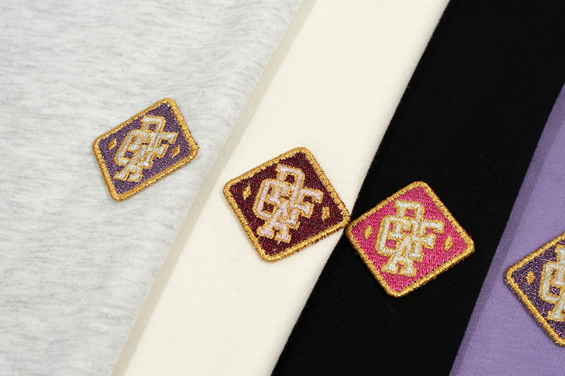 GRAF&WU T-Shirts Square Colorful Graf Letter Embroidery Small Logo Short Sleeves Classic Casual Short Sleeve Street Loose T-Shirt