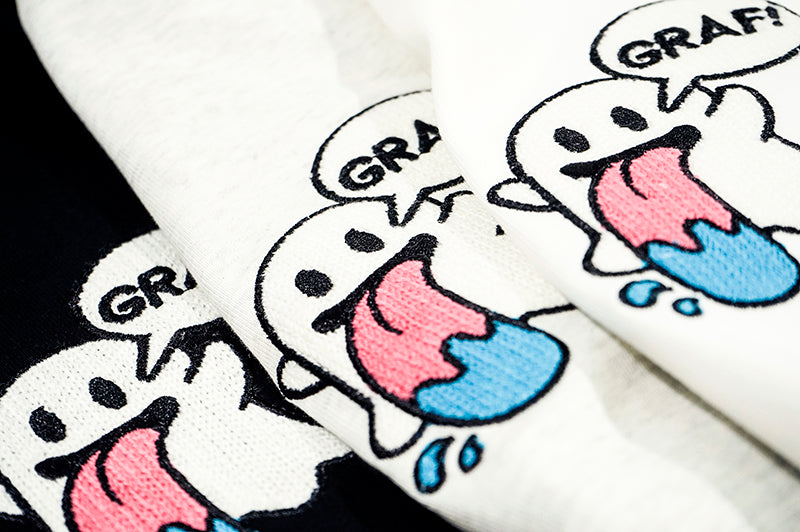 GRAF&WU BooGhost12Cute Ghosts 2.0 Embroidered Loose-Fit Casual Streetwear Multi-Color Long Sleeve T-Shirt