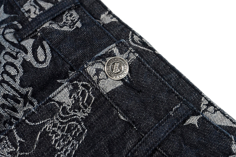 GRAFWU Jacquard Denim Mini Skirt