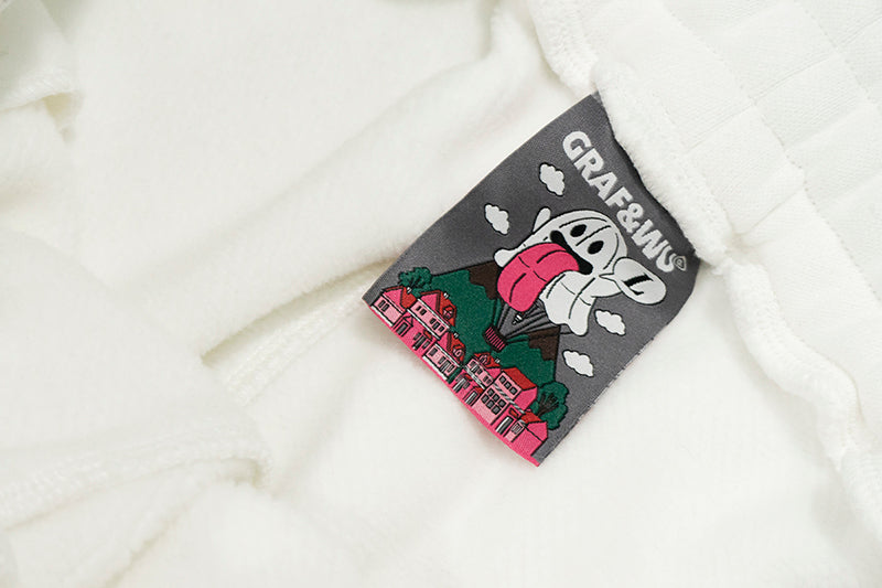 GRAF&WU Christmas Gingerbread Men Chimney Cute Ghost Loose Fleece Pant