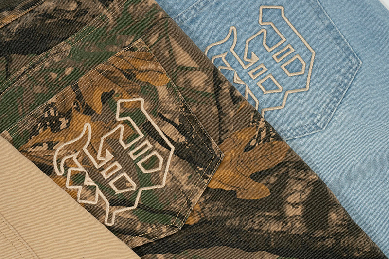 GRAF&WU Shorts Tree Branch Camouflage Ripped Pants Metal Copper Label Ak47 Angel Giraffe Lumberjack Shorts Casual Hip Hop Cargo Shorts