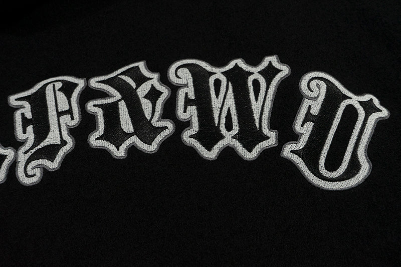 GRAF&WU Embroidered Wool Blend Thick Coat Baseball Jacket