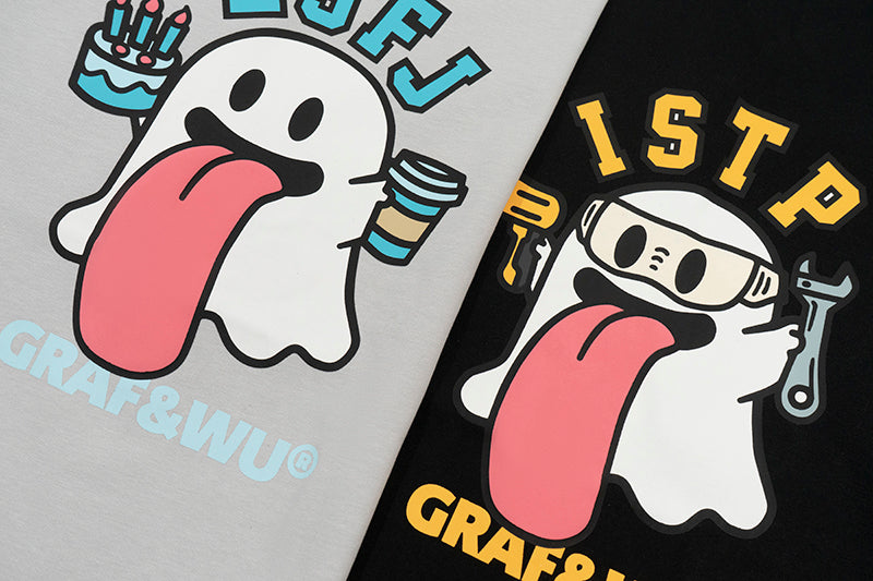 GRAF&WU【MBTI】16 personality types ENTJ ISTP Booghost print pure cotton short sleeves