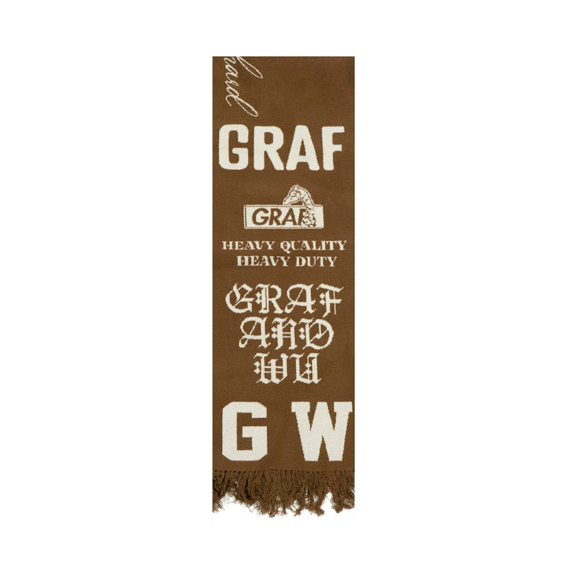 GRAF&WU Cute Ghost Doberman Letter Tassel Scarf