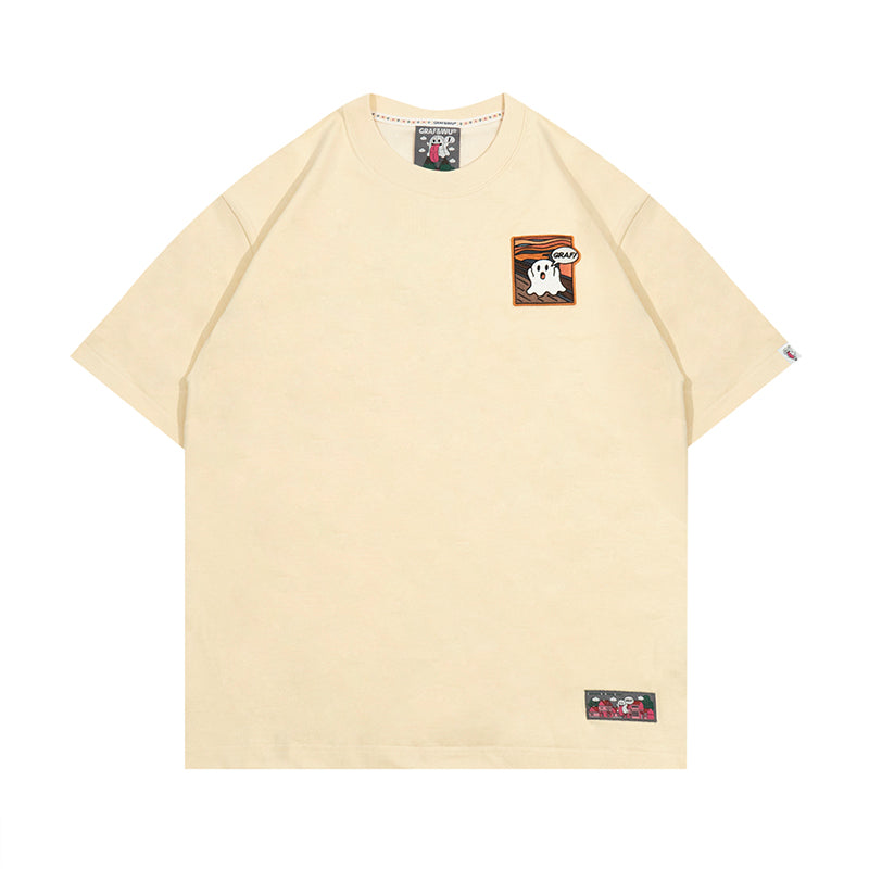 GRAF&WU T-shirts【World famous paintings】12 paintings of art Mona Lisa BooGhost embroidered short sleeves
