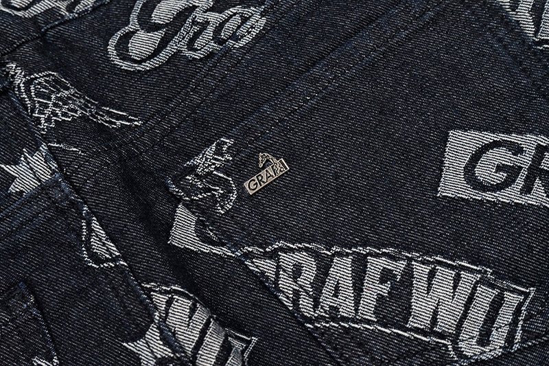 GRAFWU Jacquard Denim Mini Skirt