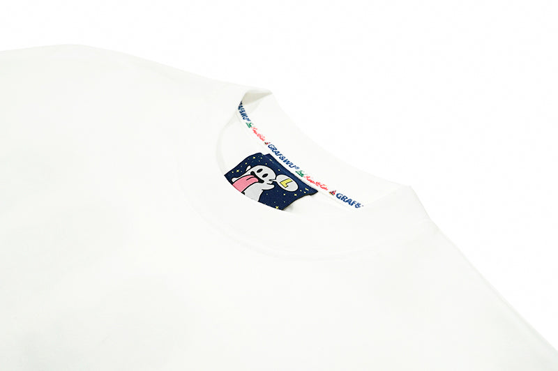 GRAF&WU T-Shirts Rapper Boo Ghost Short-Sleeved 12 Cute Ghosts 2.0 Embroidered Short Sleeve Men Cotton T-Shirt