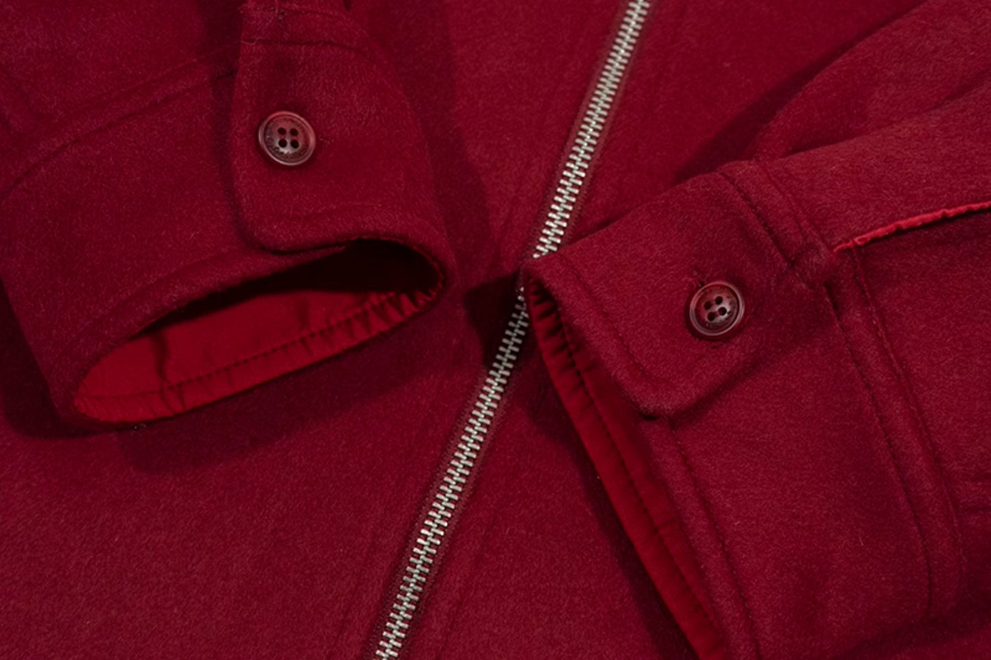GRAF&WU Solid Wool Hooded Thickened Jacket